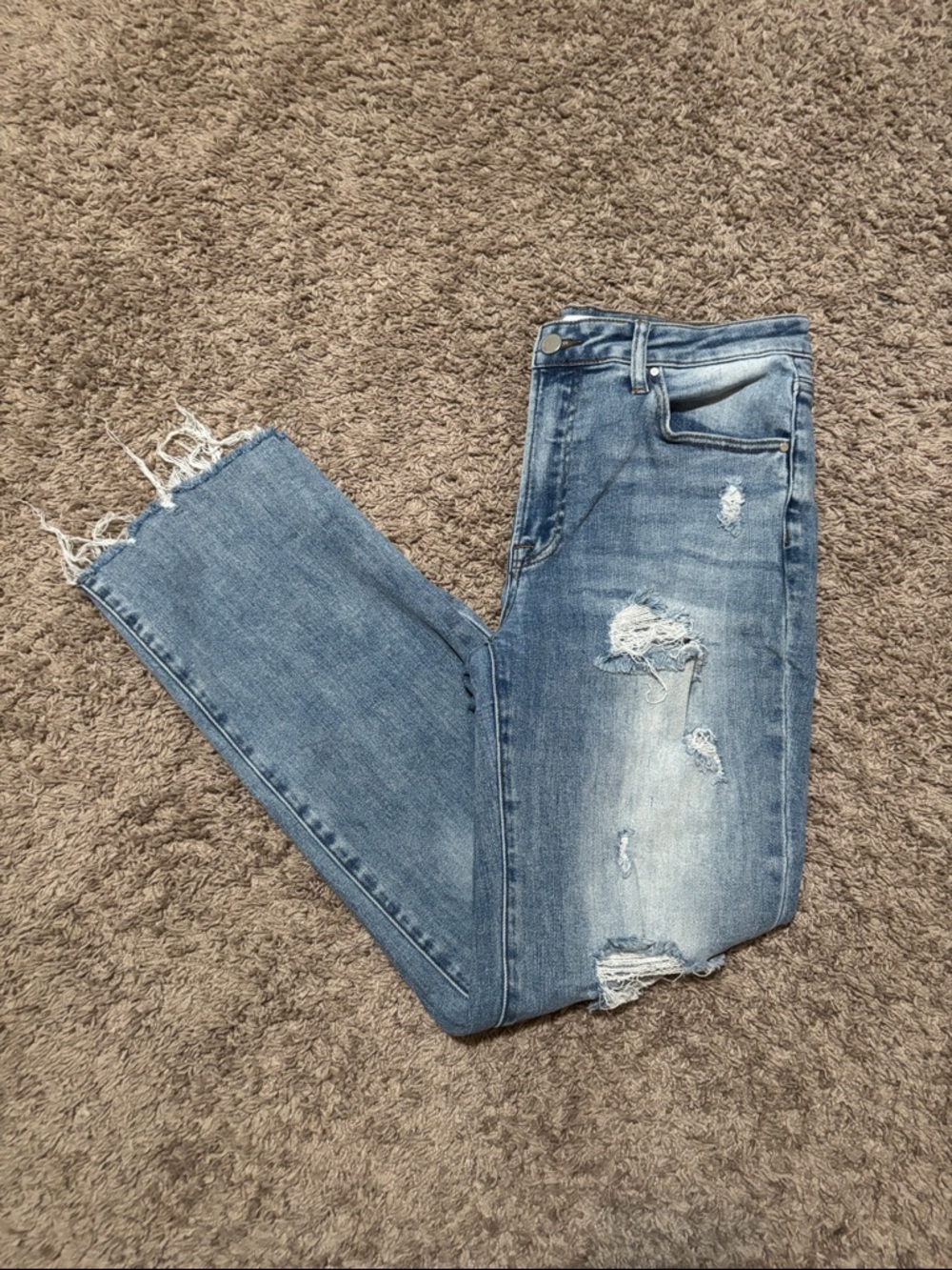 Women’s Light Blue Distressed Boot Cut Jeans